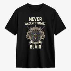 Blair Modern Tartan Crest 2D T-shirt - Never Underestimate Style