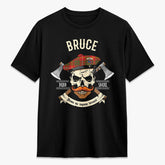 Bruce Modern Tartan Crest 2D T-shirt - Alba Skull Style