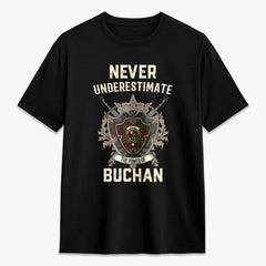 Buchan Modern Tartan Crest 2D T-shirt - Never Underestimate Style
