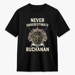 Buchanan Hunting Tartan Crest 2D T-shirt - Never Underestimate Style
