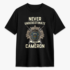 Cameron of Erracht Ancient Tartan Crest 2D T-shirt - Never Underestimate Style