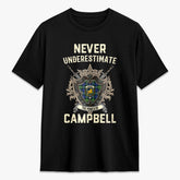 Campbell Argyll Ancient Tartan Crest 2D T-shirt - Never Underestimate Style