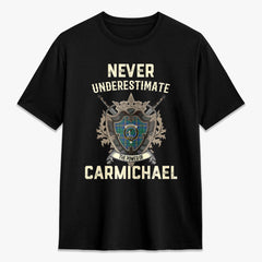 Carmichael Ancient Tartan Crest 2D T-shirt - Never Underestimate Style