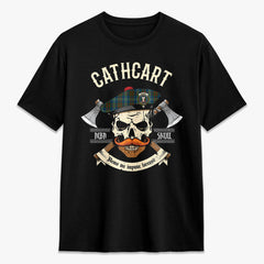 Cathcart Tartan Crest 2D T-shirt - Alba Skull Style