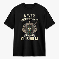 Chisholm Hunting Ancient Tartan Crest 2D T-shirt - Never Underestimate Style