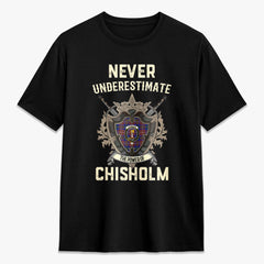 Chisholm Hunting Modern Tartan Crest 2D T-shirt - Never Underestimate Style