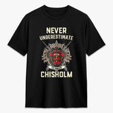 Chisholm Modern Tartan Crest 2D T-shirt - Never Underestimate Style
