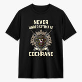 Cochrane Modern Tartan Crest 2D T-shirt - Never Underestimate Style