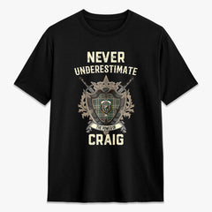 Craig Ancient Tartan Crest 2D T-shirt - Never Underestimate Style