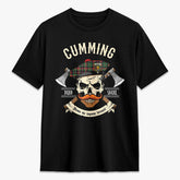Cumming Hunting Ancient Tartan Crest 2D T-shirt - Alba Skull Style
