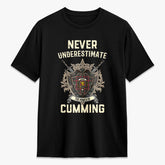 Cumming Hunting Modern Tartan Crest 2D T-shirt - Never Underestimate Style