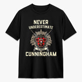 Cunningham Modern Tartan Crest 2D T-shirt - Never Underestimate Style