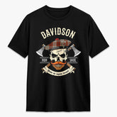 Davidson Dress Dancers Tartan Crest 2D T-shirt - Alba Skull Style