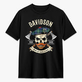 Davidson of Tulloch Tartan Crest 2D T-shirt - Alba Skull Style