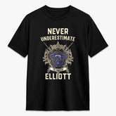 Elliott Modern Tartan Crest 2D T-shirt - Never Underestimate Style