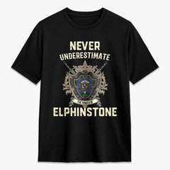 Elphinstone Tartan Crest 2D T-shirt - Never Underestimate Style