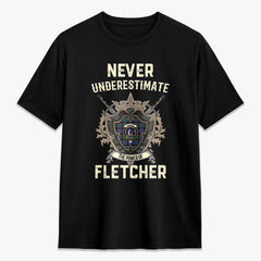 Fletcher Modern Tartan Crest 2D T-shirt - Never Underestimate Style