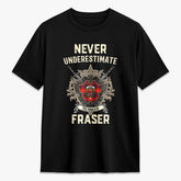 Fraser Tartan Crest 2D T-shirt - Never Underestimate Style