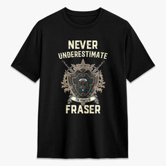 Fraser (of Lovat) Hunting Ancient Tartan Crest 2D T-shirt - Never Underestimate Style