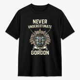 Gordon Dress Ancient Tartan Crest 2D T-shirt - Never Underestimate Style
