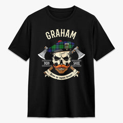 Graham of Menteith Modern Tartan Crest 2D T-shirt - Alba Skull Style