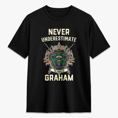 Graham of Menteith Modern Tartan Crest 2D T-shirt - Never Underestimate Style