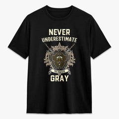 Gray Tartan Crest 2D T-shirt - Never Underestimate Style