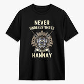 Hannay Modern Tartan Crest 2D T-shirt - Never Underestimate Style