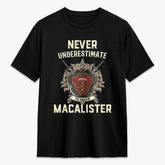 MacAlister Modern Tartan Crest 2D T-shirt - Never Underestimate Style
