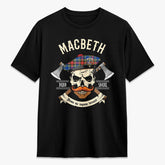 MacBeth Modern Tartan Crest 2D T-shirt - Alba Skull Style
