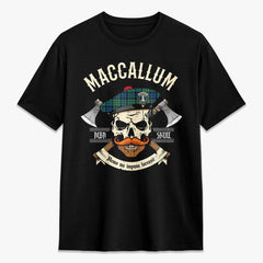 MacCallum Ancient Tartan Crest 2D T-shirt - Alba Skull Style