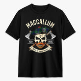 MacCallum Modern Tartan Crest 2D T-shirt - Alba Skull Style