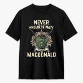 MacDonald Lord of the Isles Hunting Tartan Crest 2D T-shirt - Never Underestimate Style