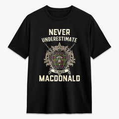 MacDonald (Clan Ranald) Tartan Crest 2D T-shirt - Never Underestimate Style