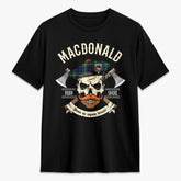 MacDonald of the Isles Hunting Modern Tartan Crest 2D T-shirt - Alba Skull Style