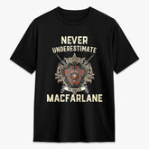 MacFarlane Ancient Tartan Crest 2D T-shirt - Never Underestimate Style