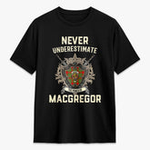 MacGregor Modern Tartan Crest 2D T-shirt - Never Underestimate Style