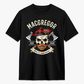 MacGregor Rob Roy Modern Tartan Crest 2D T-shirt - Alba Skull Style