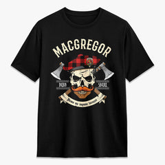 MacGregor Rob Roy Modern Tartan Crest 2D T-shirt - Alba Skull Style