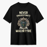 MacIntyre Hunting Modern Tartan Crest 2D T-shirt - Never Underestimate Style