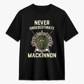 MacKinnon Hunting Modern Tartan Crest 2D T-shirt - Never Underestimate Style