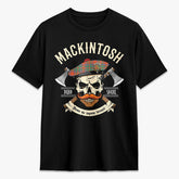 MacKintosh Ancient Tartan Crest 2D T-shirt - Alba Skull Style