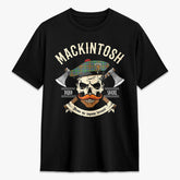 MacKintosh Hunting Ancient Tartan Crest 2D T-shirt - Alba Skull Style