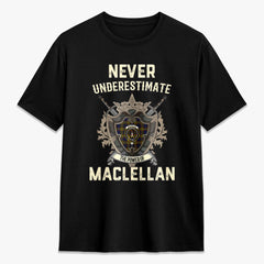 MacLellan Modern Tartan Crest 2D T-shirt - Never Underestimate Style