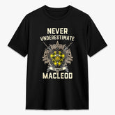 MacLeod of Lewis Modern Tartan Crest 2D T-shirt - Never Underestimate Style