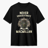MacMillan Hunting Modern Tartan Crest 2D T-shirt - Never Underestimate Style