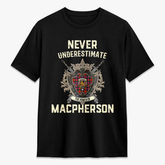 MacPherson Modern Tartan Crest 2D T-shirt - Never Underestimate Style