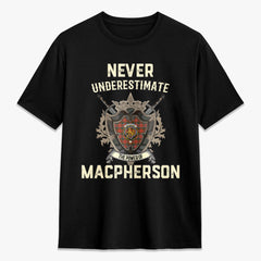 MacPherson Weathered Tartan Crest 2D T-shirt - Never Underestimate Style