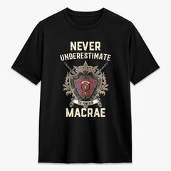 MacRae Ancient Tartan Crest 2D T-shirt - Never Underestimate Style