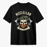 McClellan Ancient Tartan Crest 2D T-shirt - Alba Skull Style